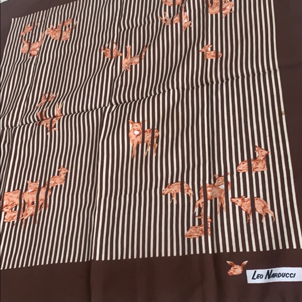 Leo Narducci Estate silk Deer my Dear Signed Scarf